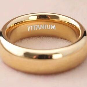 Men’s Luxury Collection Titanium Steel Gold 6mm Polished Band Size 9